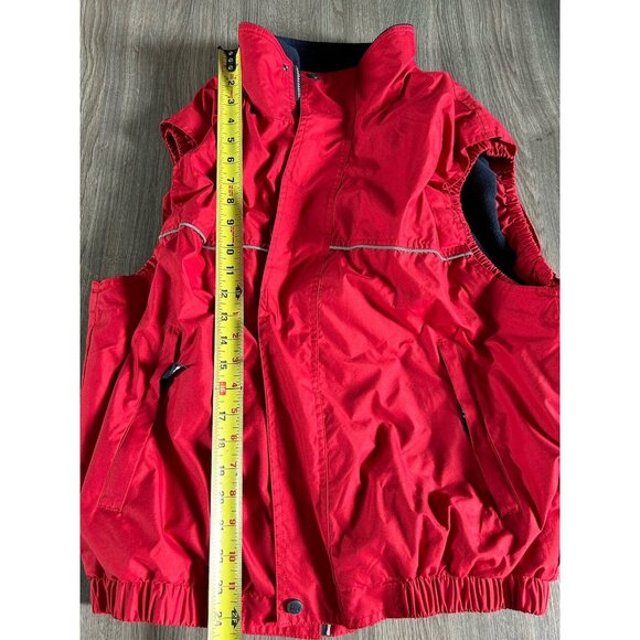 HELLY HANSEN red VEST Men's full zip jacket fleece lining LARGE Hiking Camping - Picture 6 of 8